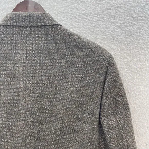 Vintage Kingsridge Tweed Blazer Mens 44R Wool Preppy Academia Leather Button USA - Picture 9 of 12